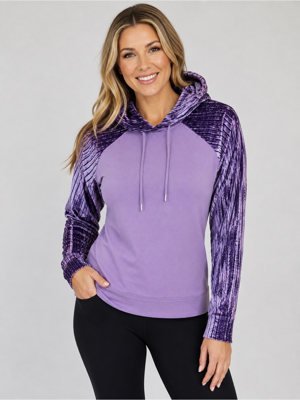 Calia by Carrie Underwood Purple Hoodie with Velvet Sz XS